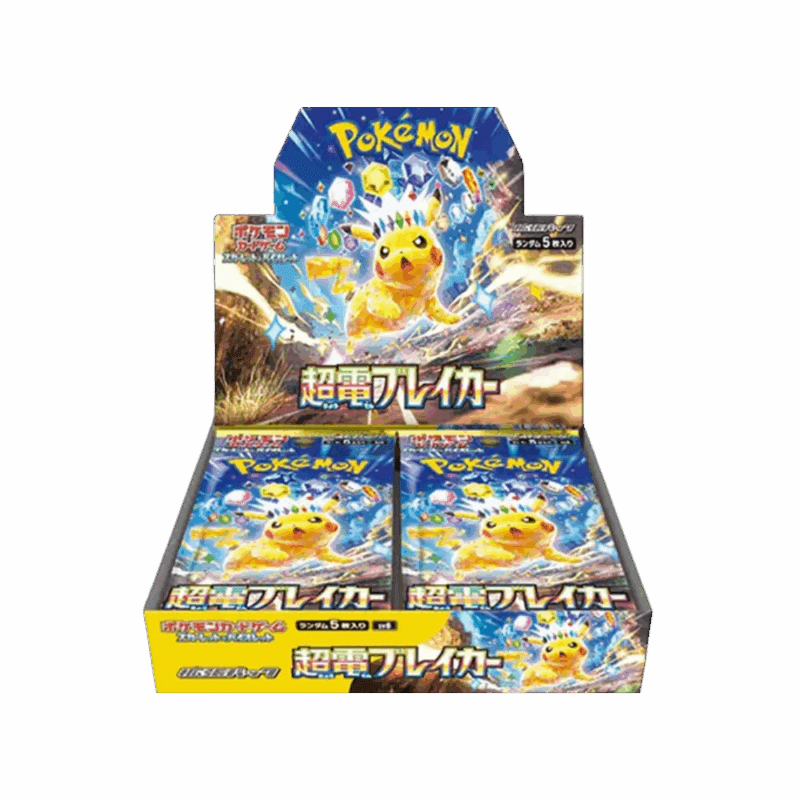 One Catch Store presenta “Supercharged Breaker Display 30 Buste (JP)”, l’espansione sv8 dell’era Scarlatto e Violetto, incentrata su Pikachu e sul fascino dei Pokémon di tipo Elettro.